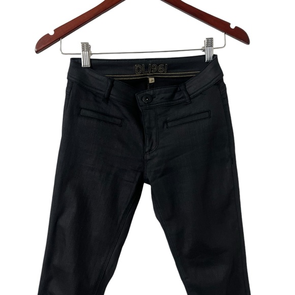 DL1961 Emma Coated Black Skinny Pants Jeans - Picture 8 of 8
